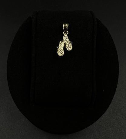 .4” x .8” 14K Solid Yellow Gold Diamond Cut Flip Flop Pendant .98g | 3.5MM Bail