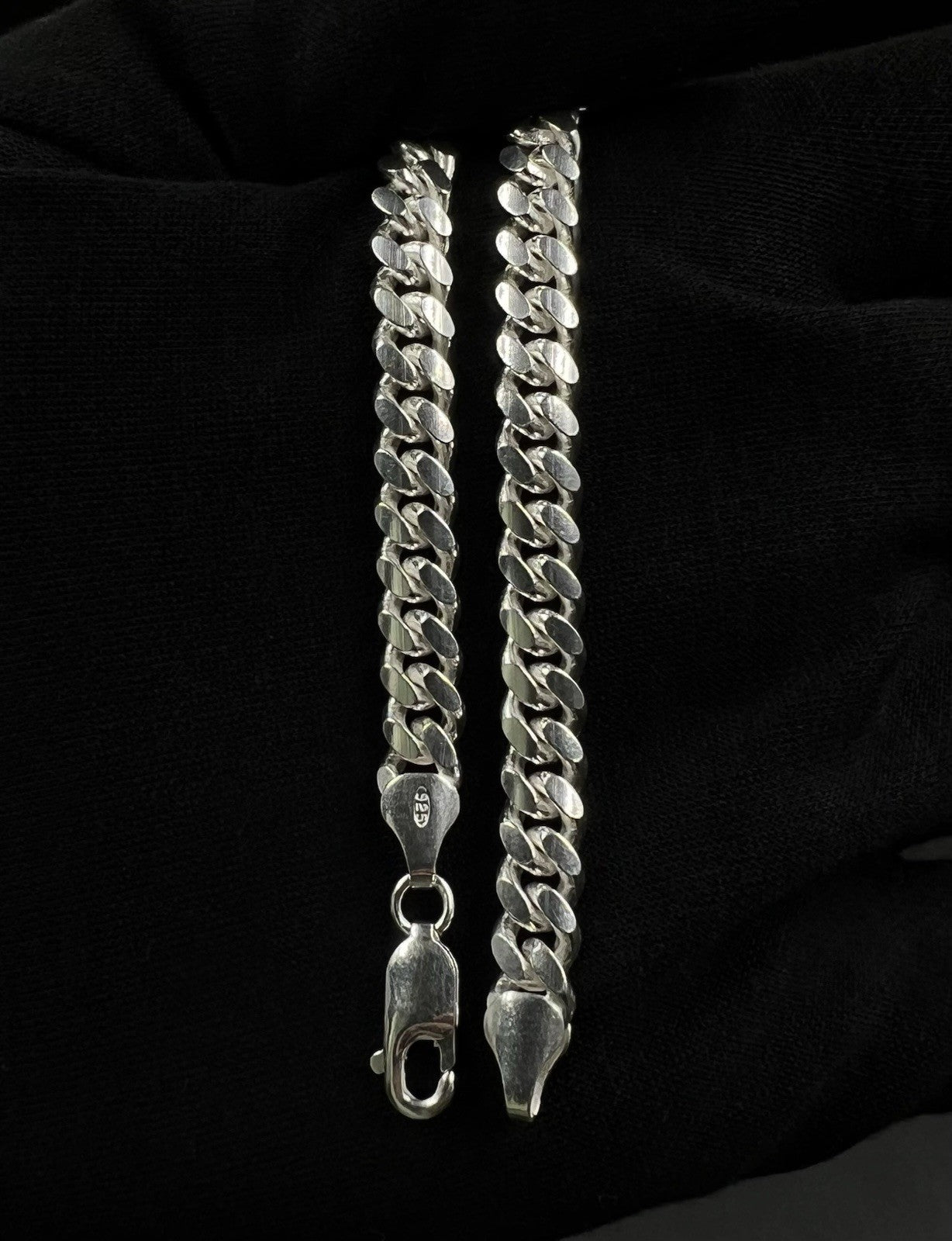 7.25” 925 Solid Sterling Silver Miami Cuban Bracelet | 17.29g | 6.3mm | Italy |