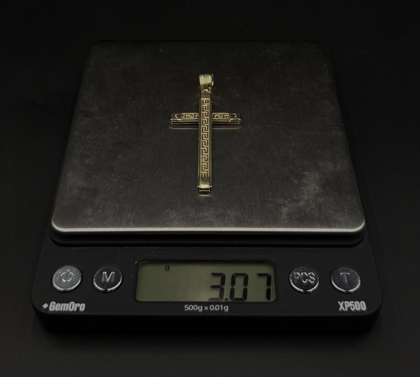 1.05” x 2.2” 10k Hollow Yellow Gold Fancy Cross Pendant | 3.07g | 5.5mm Bail |