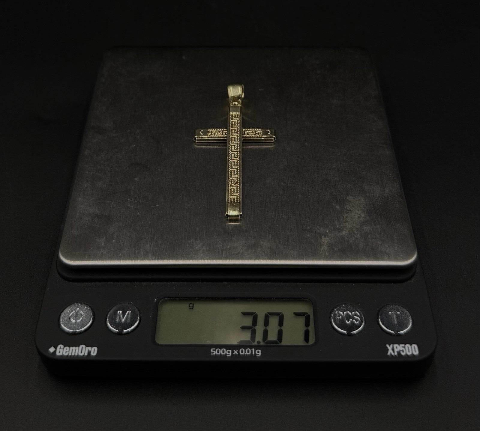 1.05” x 2.2” 10k Hollow Yellow Gold Fancy Cross Pendant | 3.07g | 5.5mm Bail |