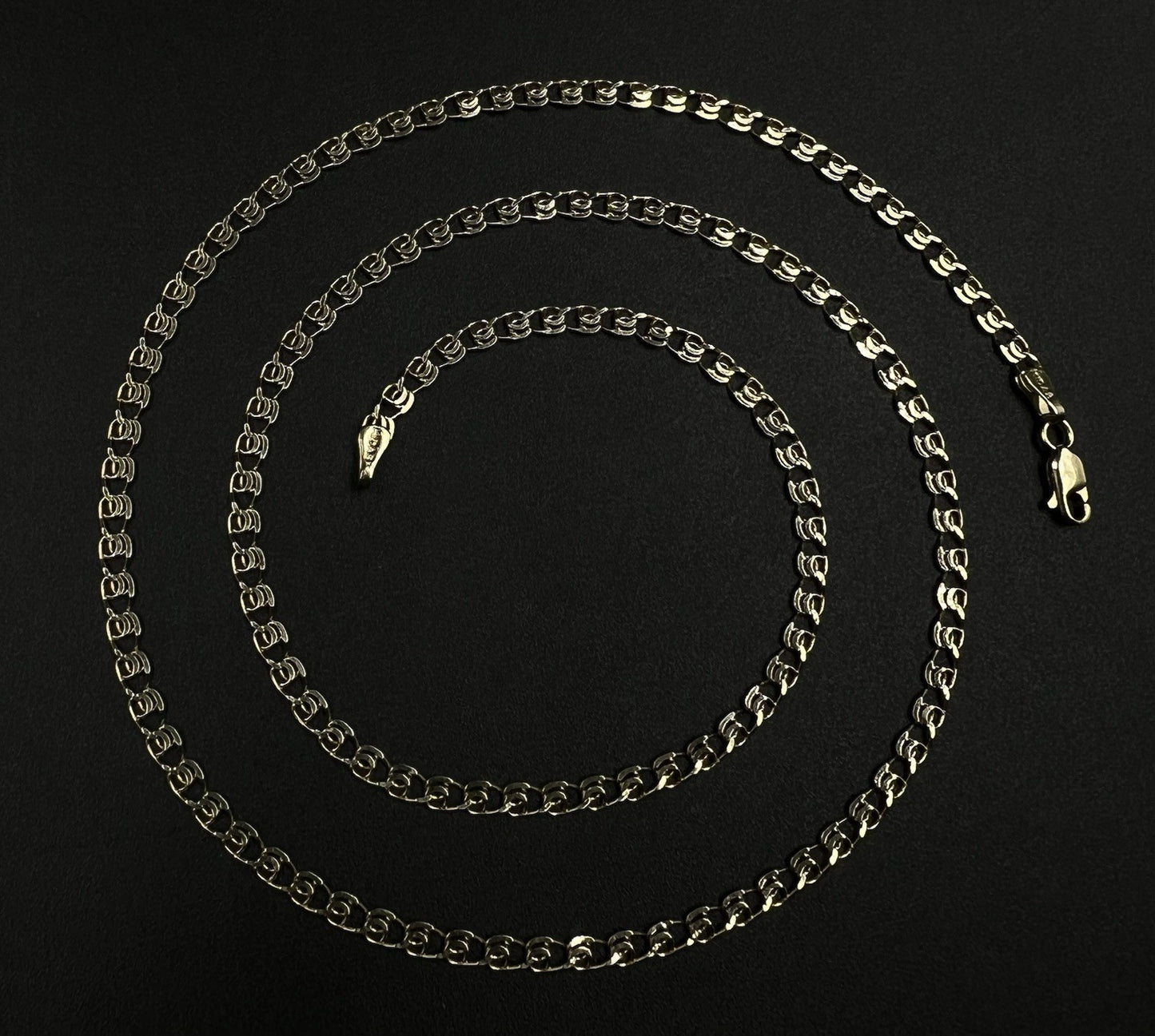 21” 14K Semi-Solid Yellow Gold Diamond Cut Heart Link Chain 5.56g | 3.1MM |