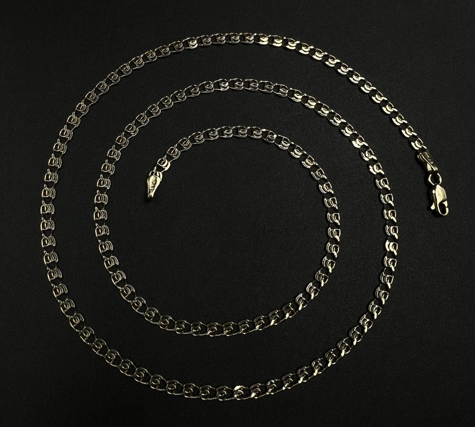 21” 14K Semi-Solid Yellow Gold Diamond Cut Heart Link Chain 5.56g | 3.1MM |