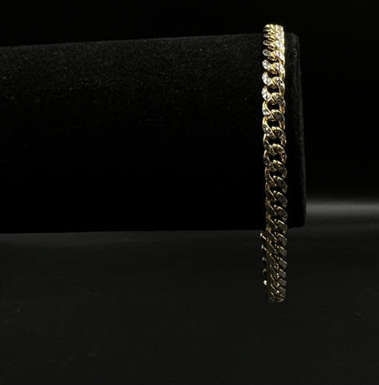 8” 10K Hollow Yellow Gold Diamond Cut Miami Cuban Bracelet | 9.4g | 5.4MM | Box