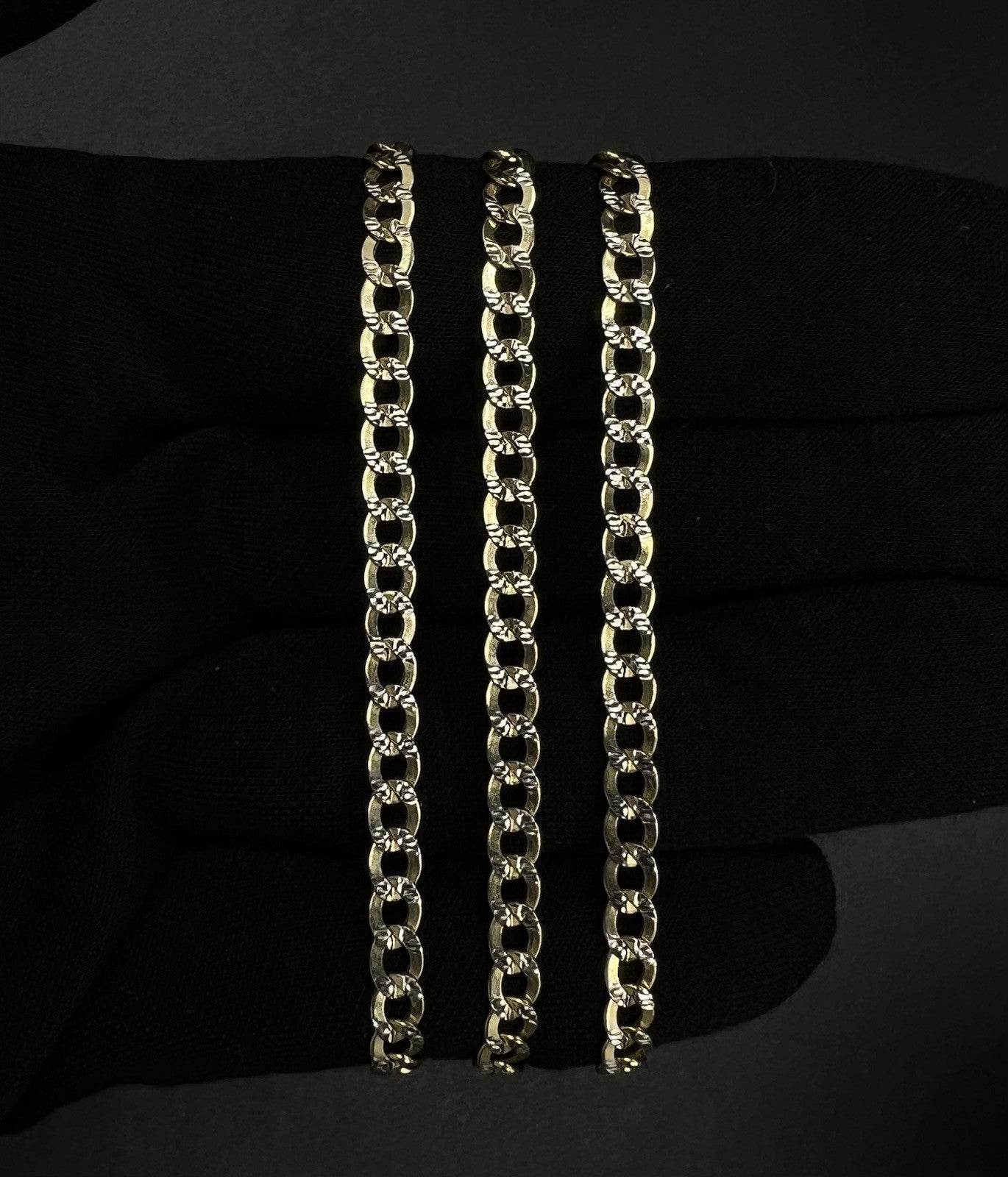 24” 10K Hollow Yellow Gold Diamond Cut Cuban Chain | 7.38g | 4.3mm | Lobster |