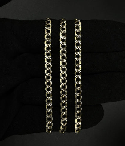 24” 10K Hollow Yellow Gold Diamond Cut Cuban Chain | 7.38g | 4.3mm | Lobster |