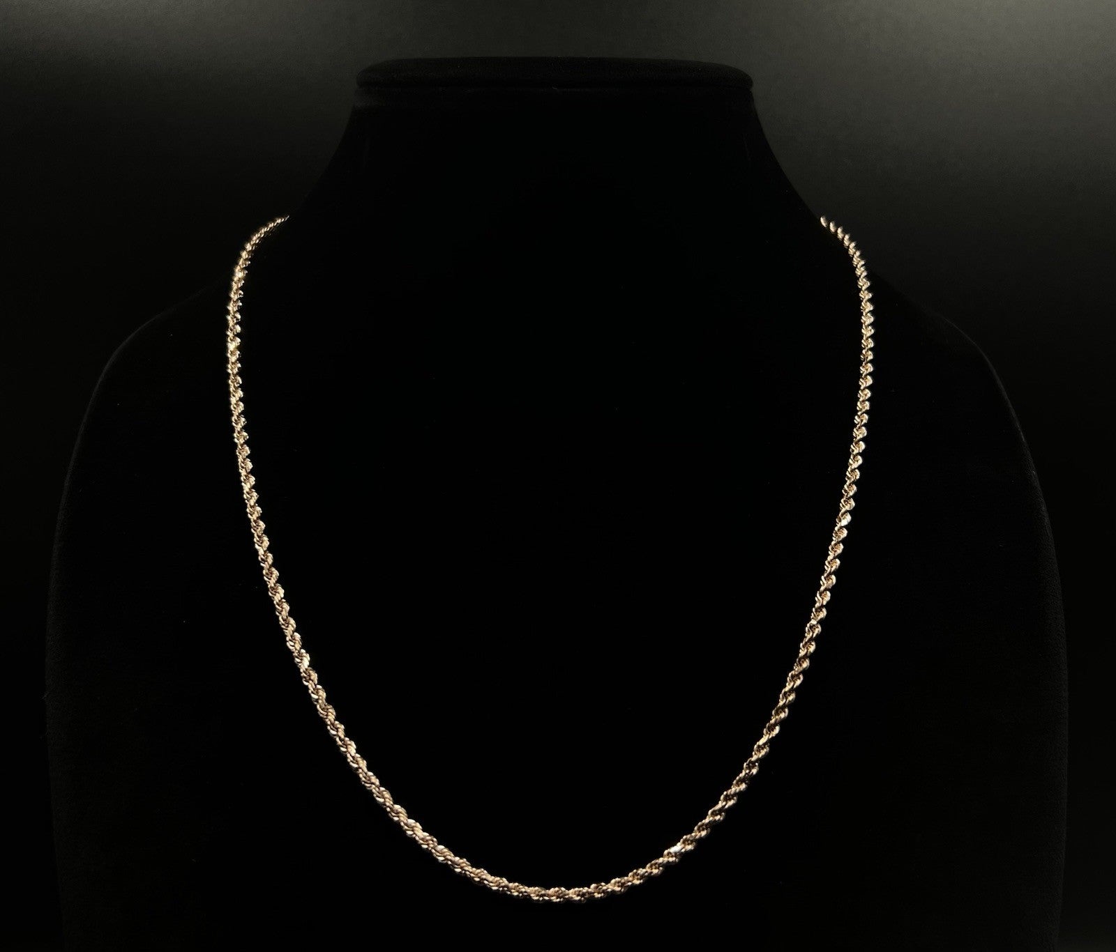 22” 10K Semi-Solid Rose Gold Diamond Cut Rope Chain | 13.66g | 2.8MM | Lobster
