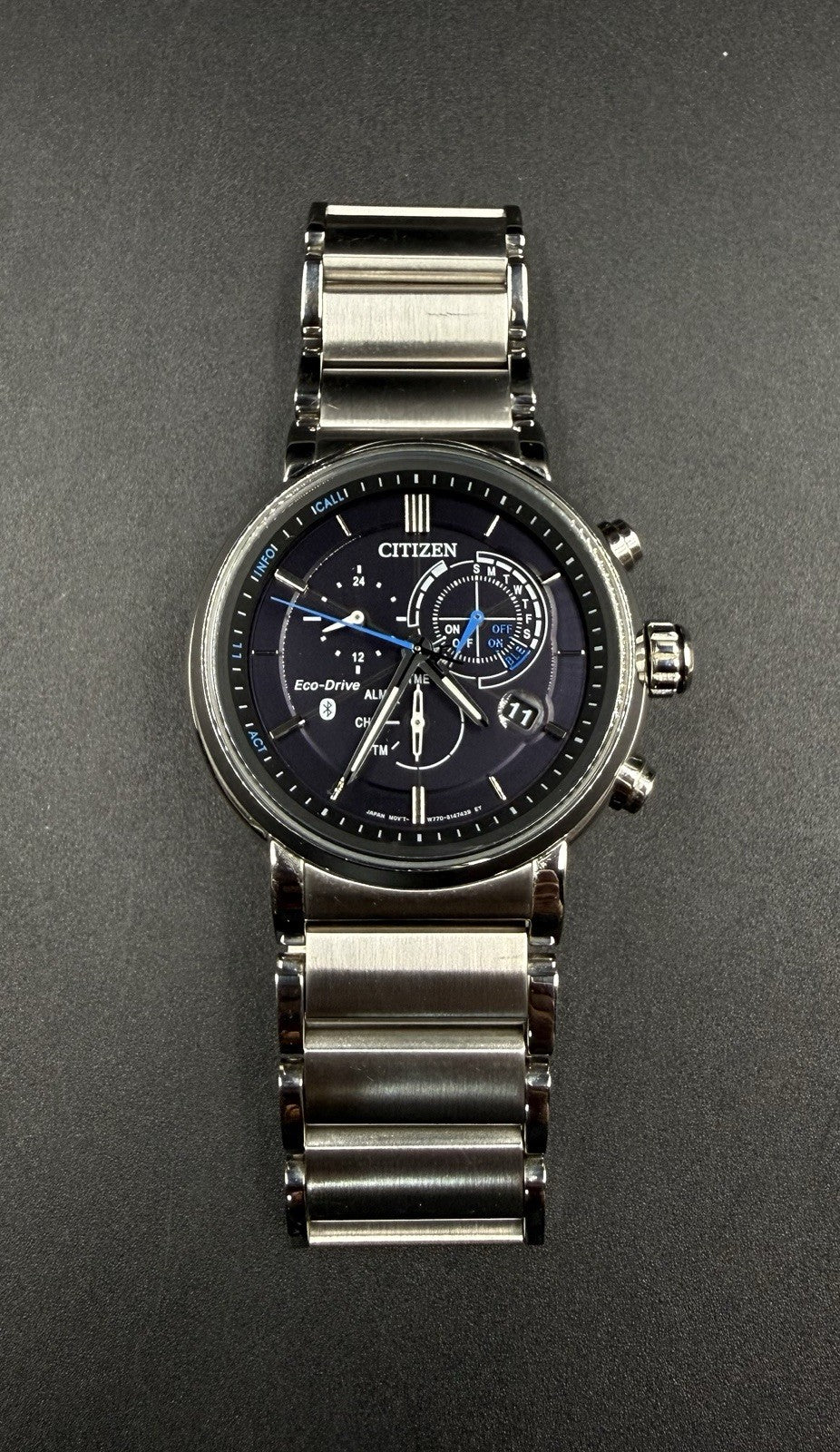 Citizen Eco-Drive Proximity Bluetooth 45MM Stainless Steel Watch BZ1000-54E 100M