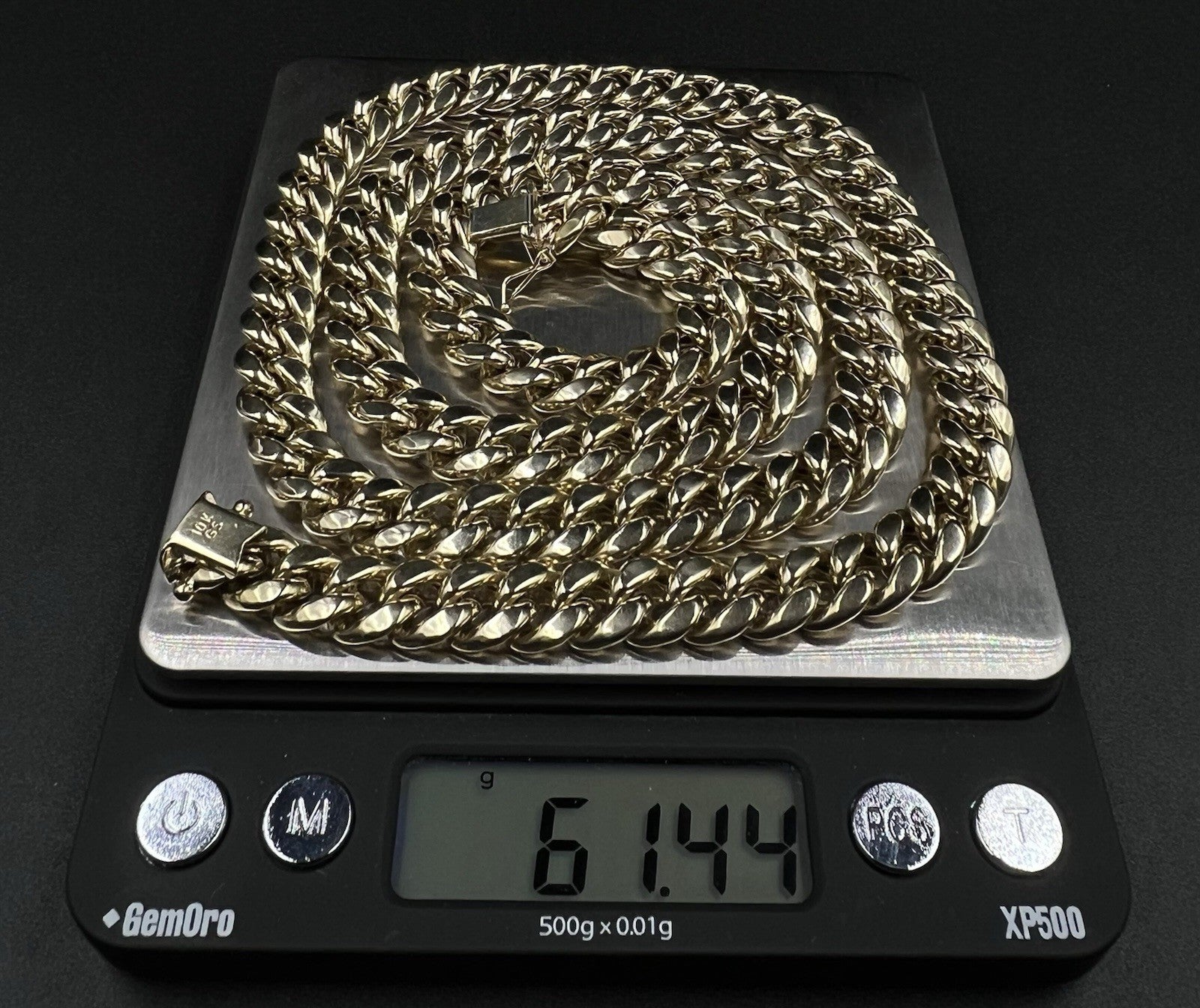 28” 10K Hollow Yellow Gold Miami Cuban Chain | 61.4g | 9.6MM | Box Closure |