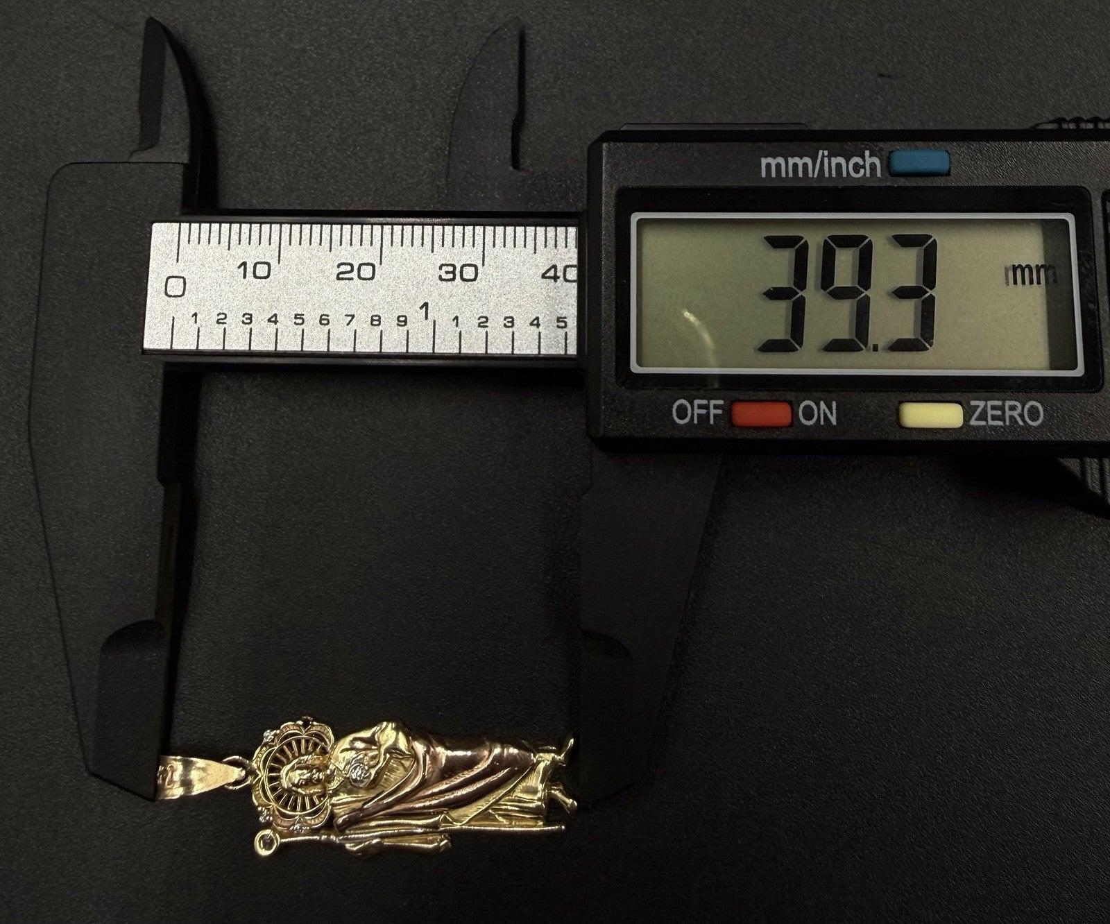 .46” X 1.55” 14K Semi Solid Two-tone Saint Jude | 2.16g  | 2.5mm x 4.5mm Bail