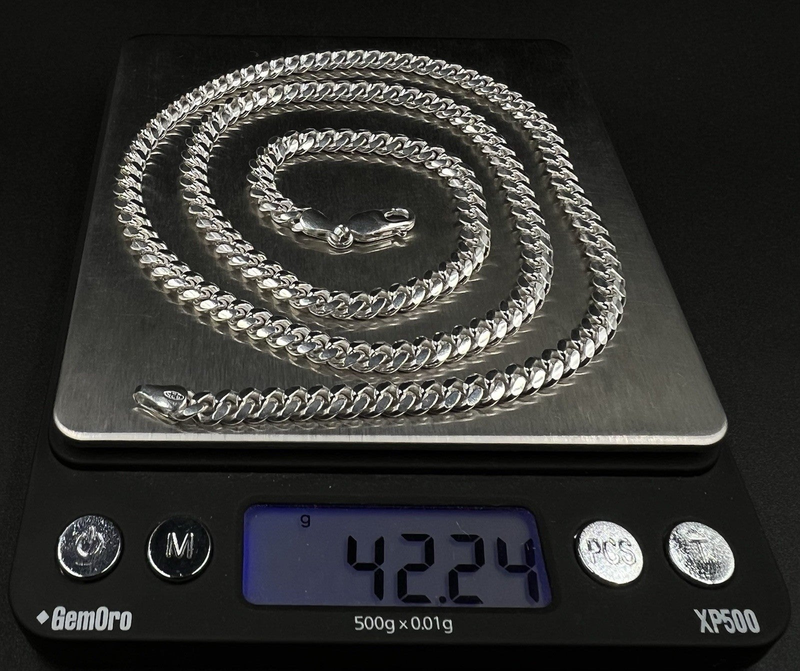 24” 925 Solid Sterling Silver Diamond Cut Miami Cuban Chain 42.23g | 5.4MM Italy