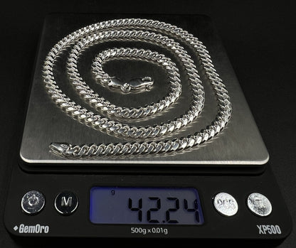 24” 925 Solid Sterling Silver Diamond Cut Miami Cuban Chain 42.23g | 5.4MM Italy