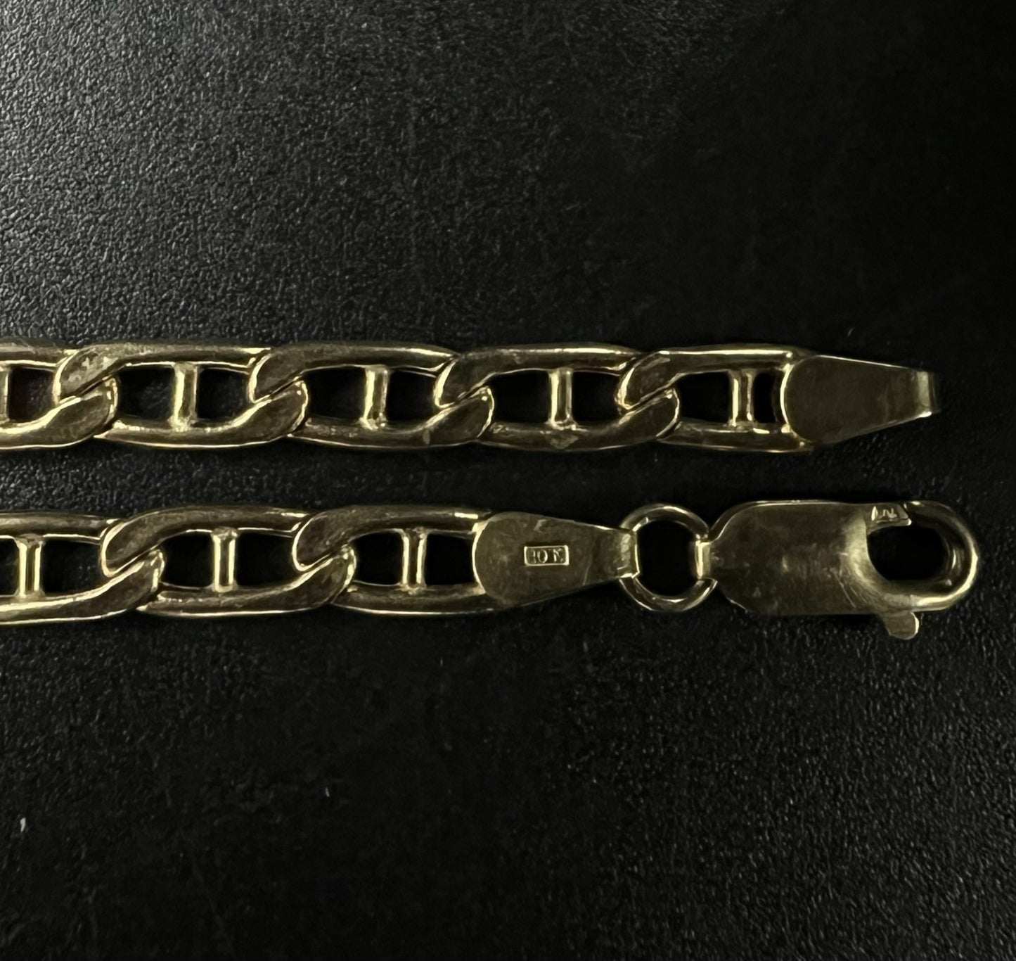 24” 10K Hollow Yellow Gold Diamond Cut Gucci Mariner Chain 11.07g | 4.3MM Italy