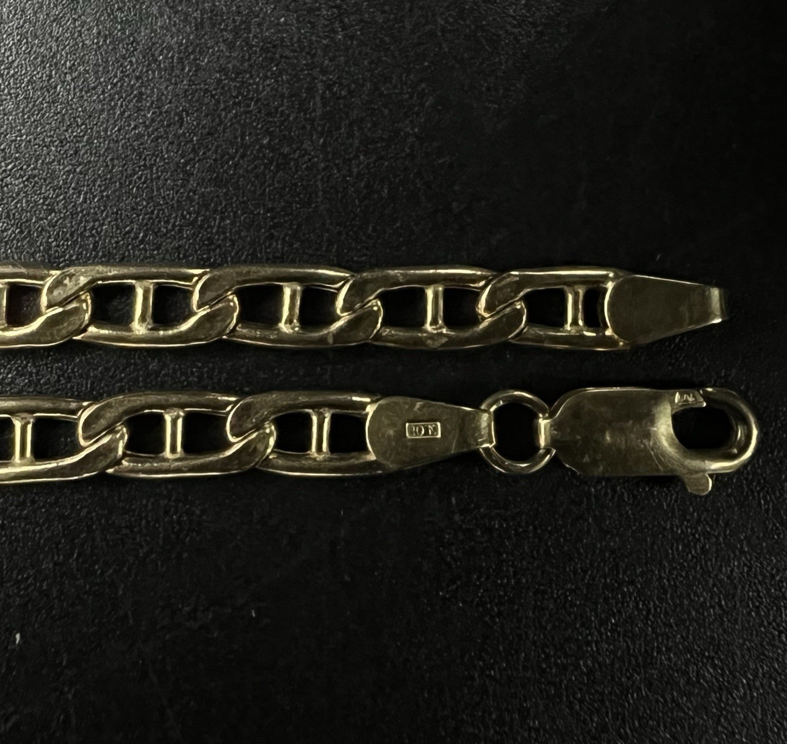 24” 10K Hollow Yellow Gold Diamond Cut Gucci Mariner Chain 11.07g | 4.3MM Italy