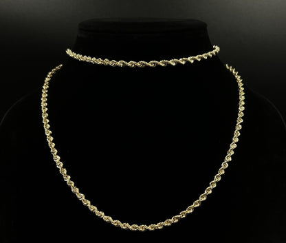 32” 14K Hollow Yellow Gold Rope Chain | 7.42g | 4MM | Lobster Clasp |