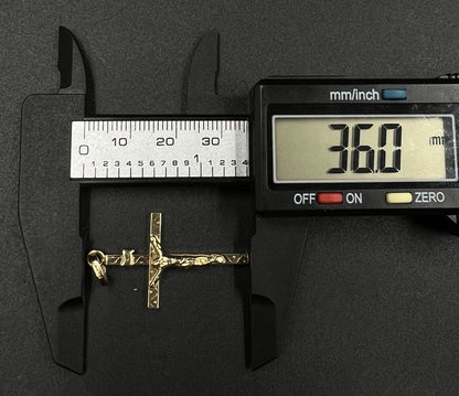 .81” x 1.42” 14K Hollow Yellow Gold Crucifix Pendant | 2.25g | 5MM Bail | Italy
