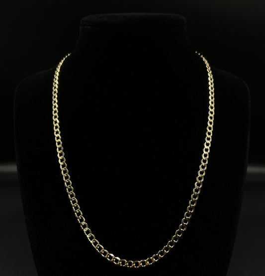 18” 10K Hollow Yellow Gold Diamond Cut Cuban Chain | 4.92g | 4.3MM | Lobster |