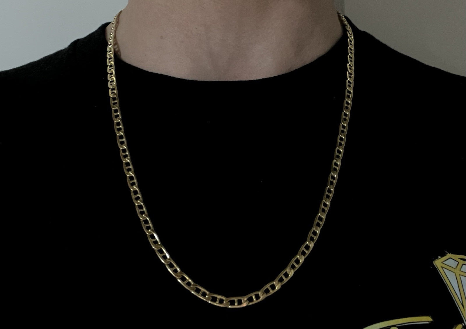 24” 10K Hollow Yellow Gold Diamond Cut Gucci Mariner Chain 11.07g | 4.3MM Italy