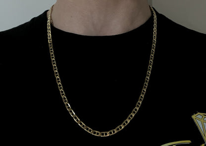 24” 10K Hollow Yellow Gold Diamond Cut Gucci Mariner Chain 11.07g | 4.3MM Italy