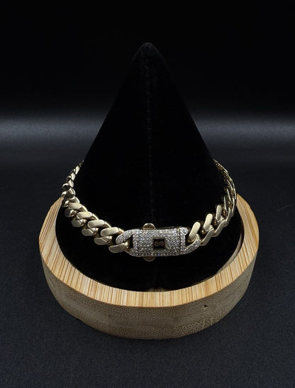 8.25” 14k Hollow Yellow Gold Monaco CZ Clasp