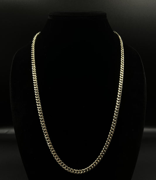 26” 10K Hollow Yellow Gold Diamond Cut Miami Cuban Chain | 22.10g | 6MM | Box |