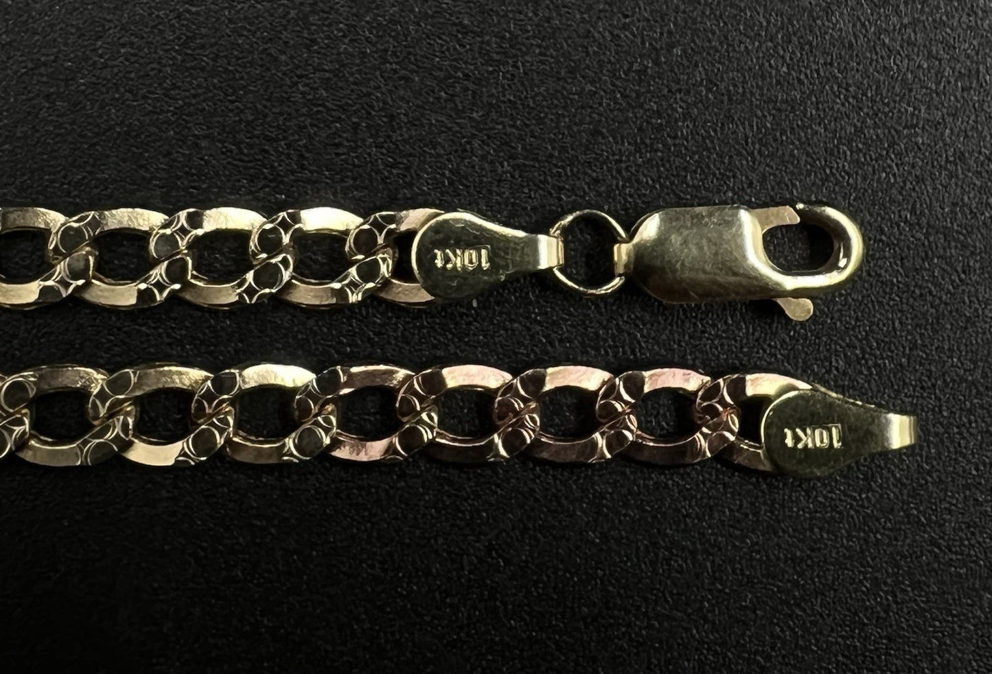 24” 10K Hollow Tri-Tone Gold Diamond Cut Cuban Chain | 10.34g | 4.9MM | Lobster