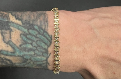 7.25” 14K Yellow Gold Natural Diamond Tennis Bracelet | 9.42g | ~1.5ct | 4.5MM |