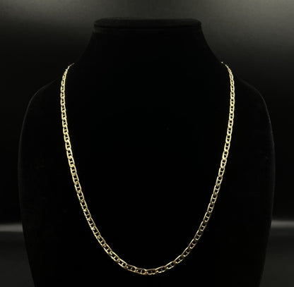 24” 10K Hollow Yellow Gold Diamond Cut Gucci Mariner Chain 11.07g | 4.3MM Italy