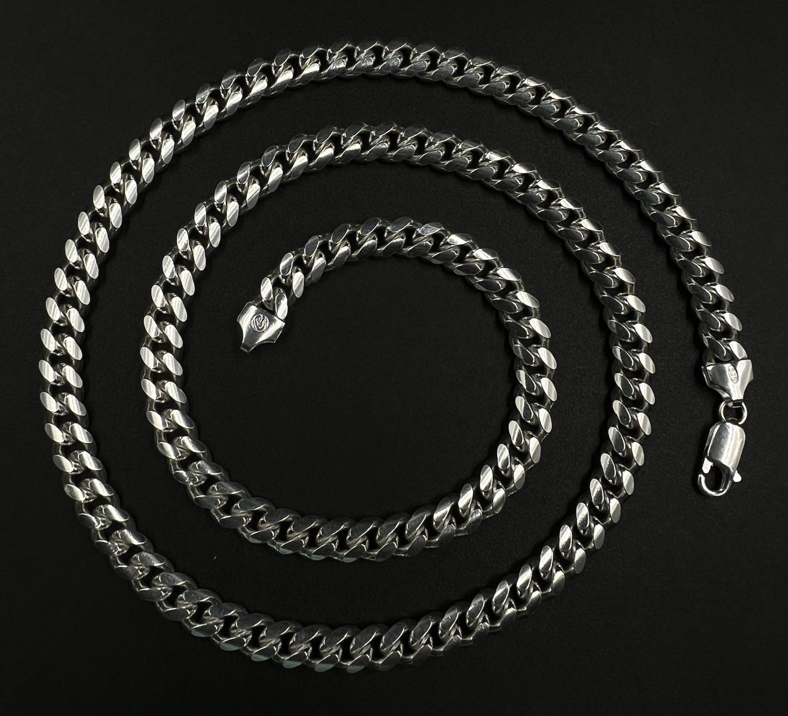 24” 925 Solid Sterling Silver Diamond Cut Miami Cuban Chain 69.65g | 6.8MM Italy