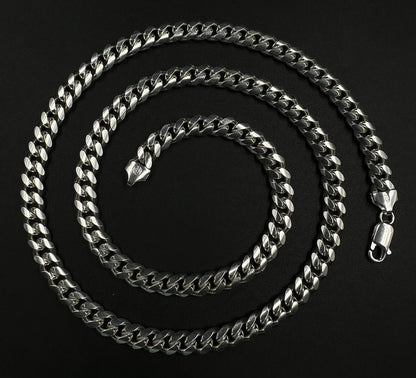 24” 925 Solid Sterling Silver Diamond Cut Miami Cuban Chain 69.65g | 6.8MM Italy