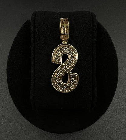 .64” x 1.75” 10K Semi-Solid Yellow Gold Natural Diamond S Pendant | ~2ct | 7.5g