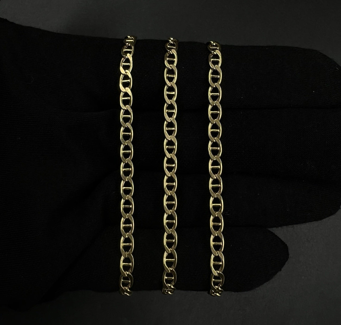 24.5” 18K Hollow Yellow Gold Anchor/Mariner Chain | 12.3g | 4.2mm | Lobster |