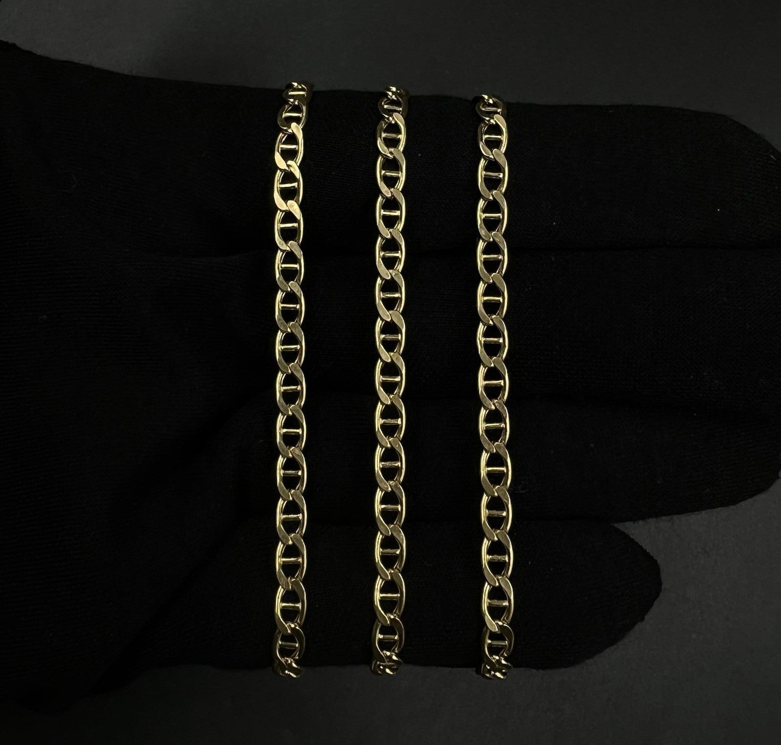 24.5” 18K Hollow Yellow Gold Anchor/Mariner Chain | 12.3g | 4.2mm | Lobster |