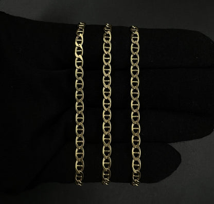 24.5” 18K Hollow Yellow Gold Anchor/Mariner Chain | 12.3g | 4.2mm | Lobster |
