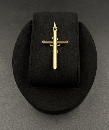 .83” x 1.6” 14k Hollow Yellow Gold Crucifix Pendant | 1.86g | 3.2mm x 6mm Bail