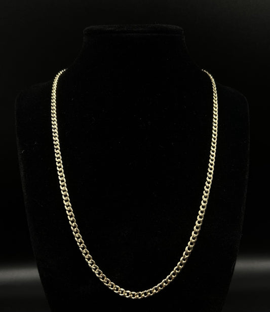 19.75” 14K Hollow Yellow Gold Diamond Cut Miami Cuban Chain | 8.48g | 3.8MM