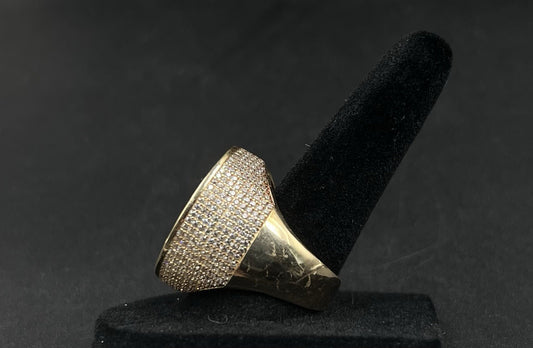 14K Semi-Solid Yellow Gold Natural Diamond Ring | Size 10 | ~1.5ct | 11.09g |