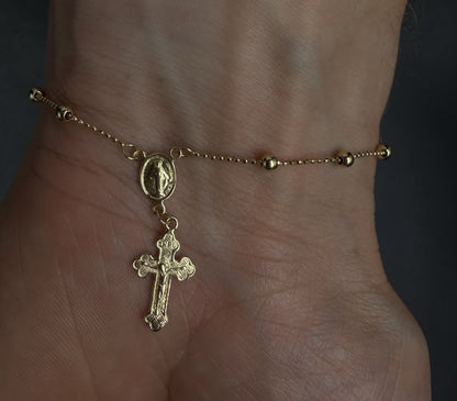 7.5” 14K Semi-Solid Yellow Gold Diamond Cut Charm Bracelet | 2.31g | 2.8mm |