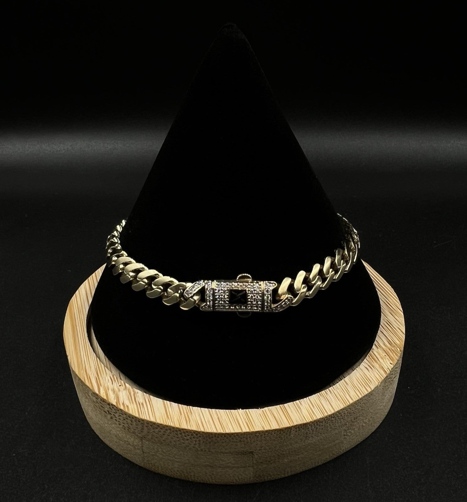8” 14K Semi-Solid Yellow Gold Monaco Cuban Bracelet 10.17g | 6.7mm CZ Box Clasp