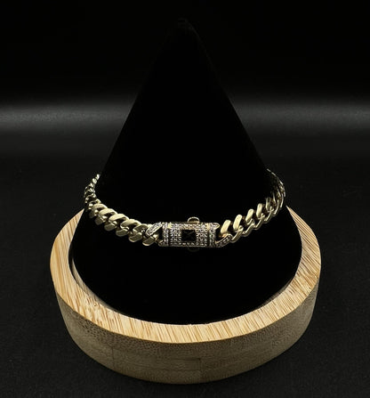 8” 14K Semi-Solid Yellow Gold Monaco Cuban Bracelet 10.17g | 6.7mm CZ Box Clasp