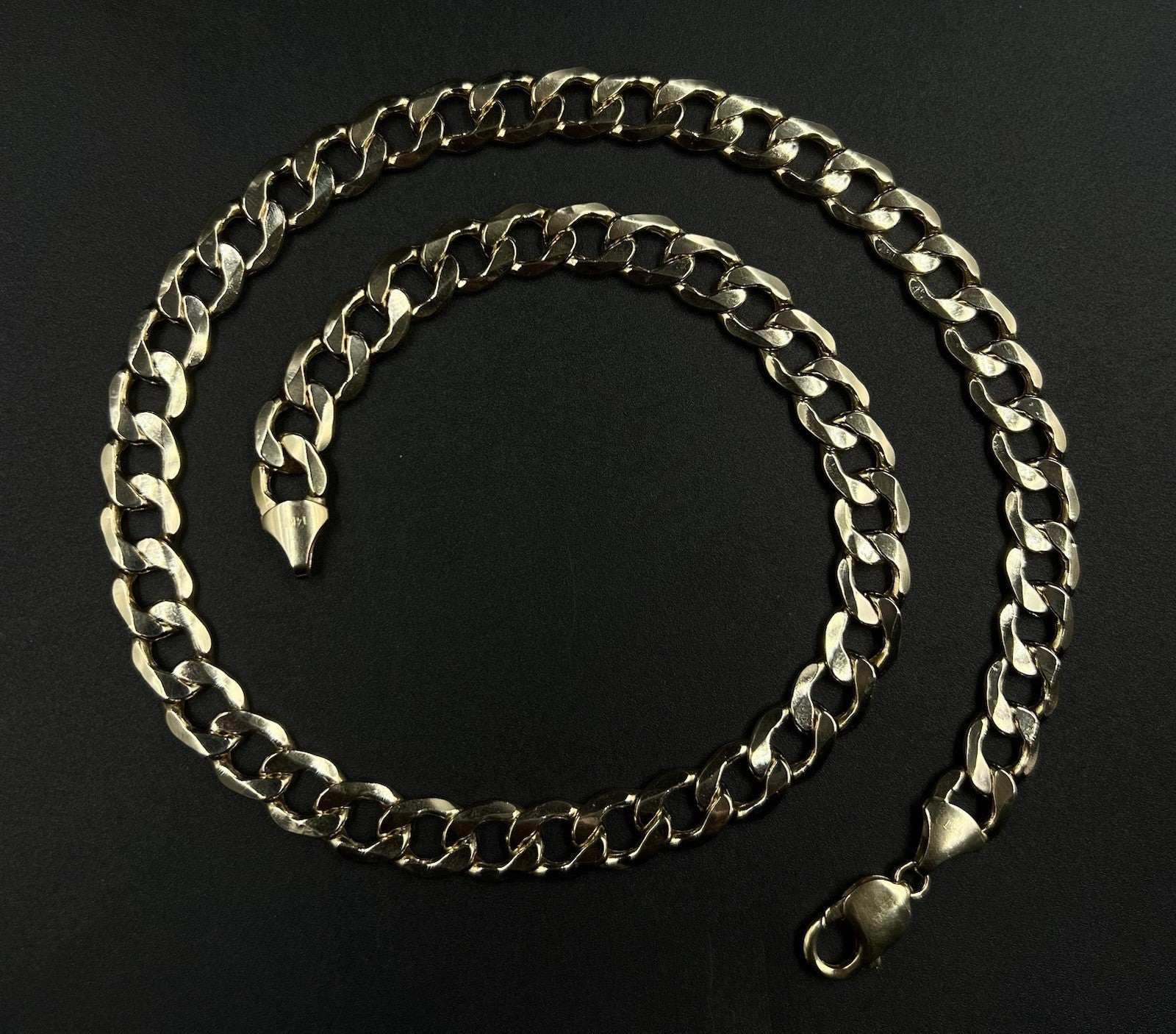 22” 14K Hollow Yellow Gold Diamond Cut Cuban Chain | 43.3g | 11MM | Lobster |