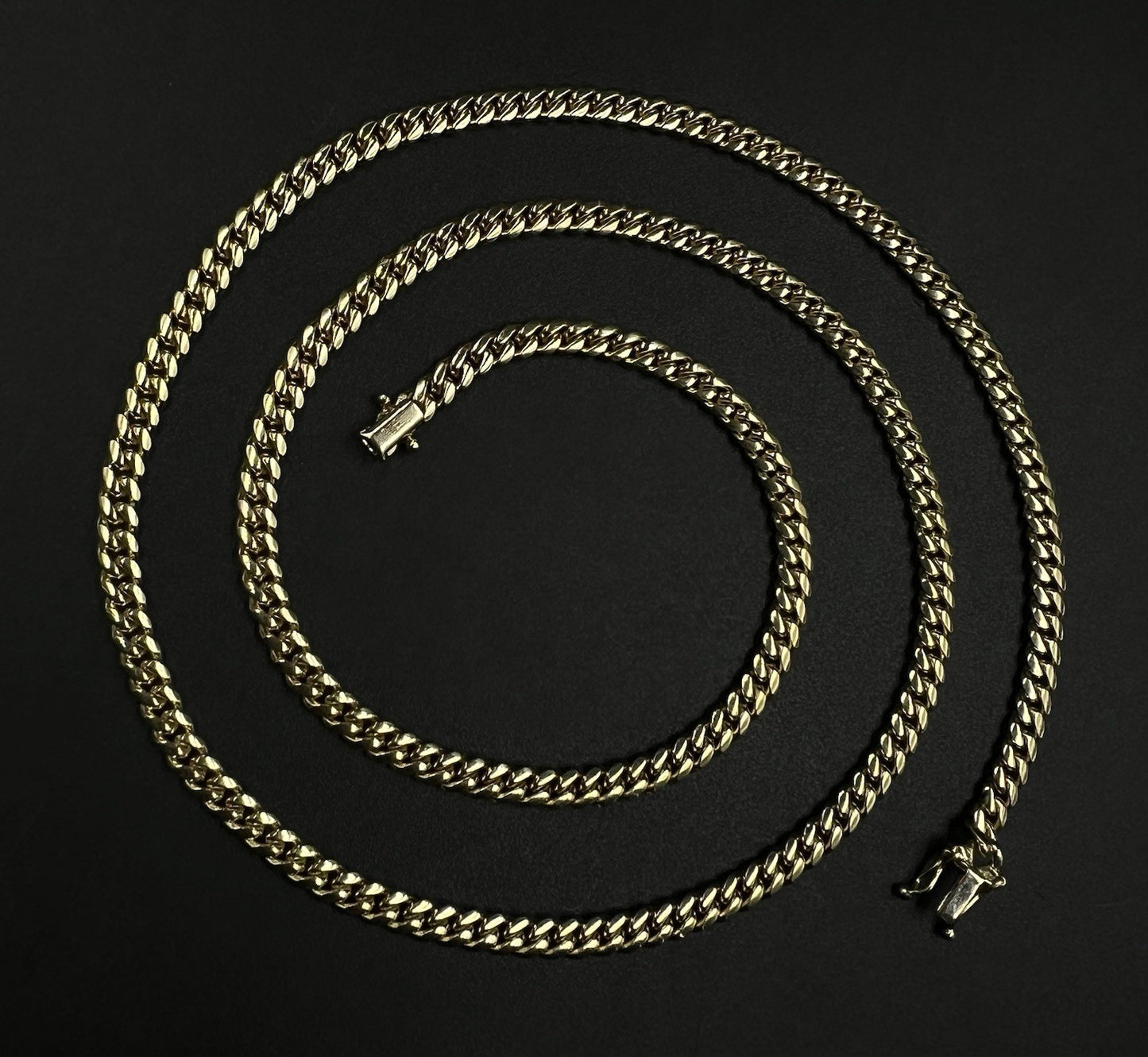 24” 14K Solid Yellow Gold Miami Cuban Chain | 37g | 4.5MM | Box Clasp |