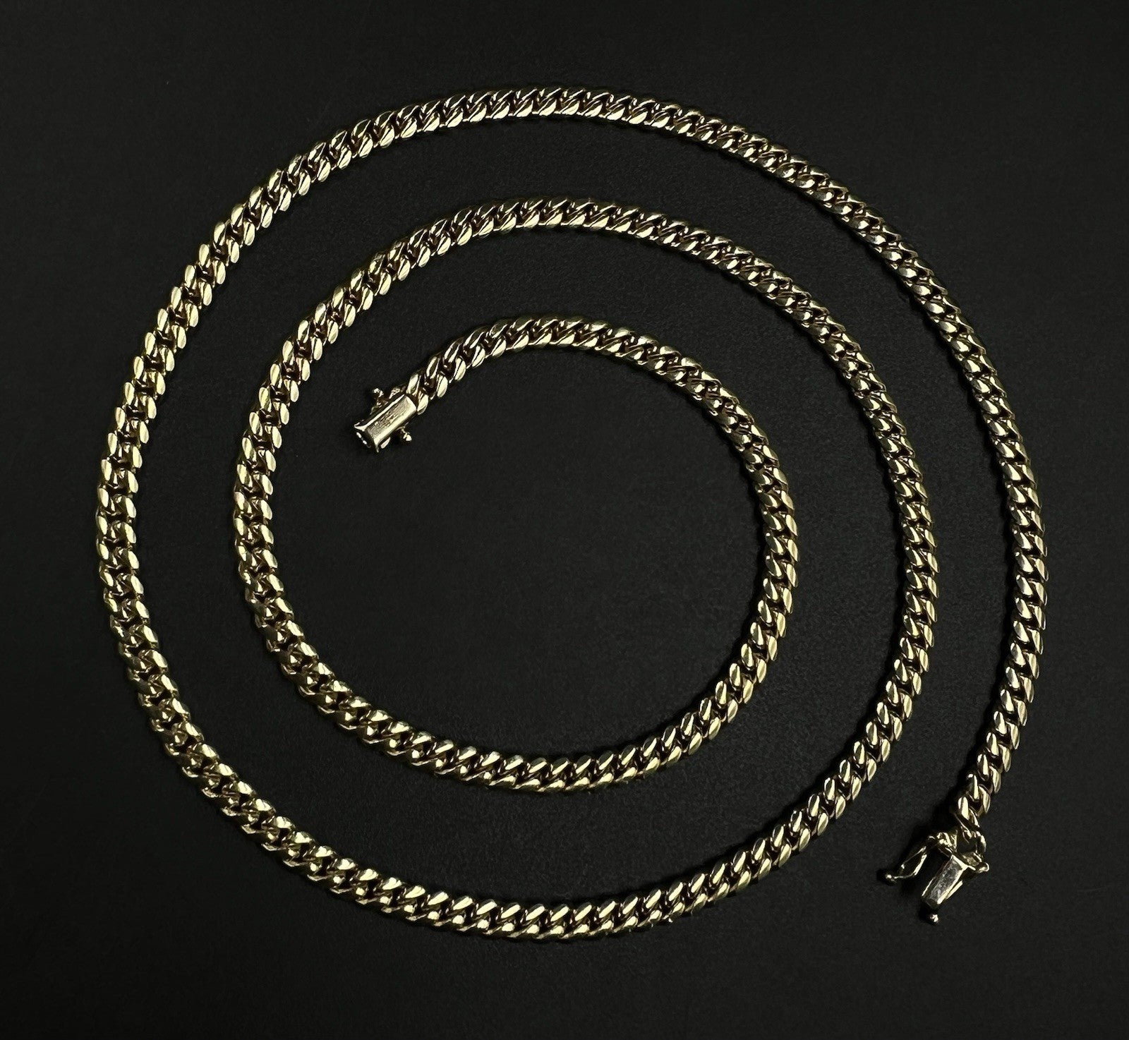 24” 14K Solid Yellow Gold Miami Cuban Chain | 37g | 4.5MM | Box Clasp |