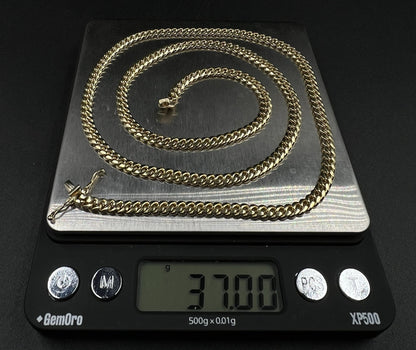 24” 14K Solid Yellow Gold Miami Cuban Chain | 37g | 4.5MM | Box Clasp |