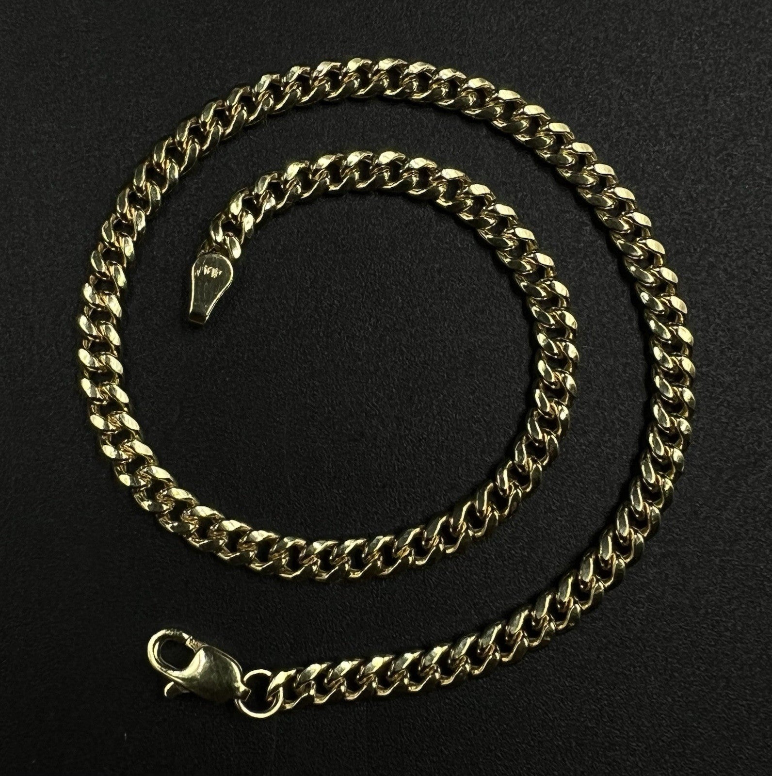 9.5” 10K Hollow Yellow Gold Miami Cuban Anklet | 3.94g | 3.7MM | Lobster Clasp |