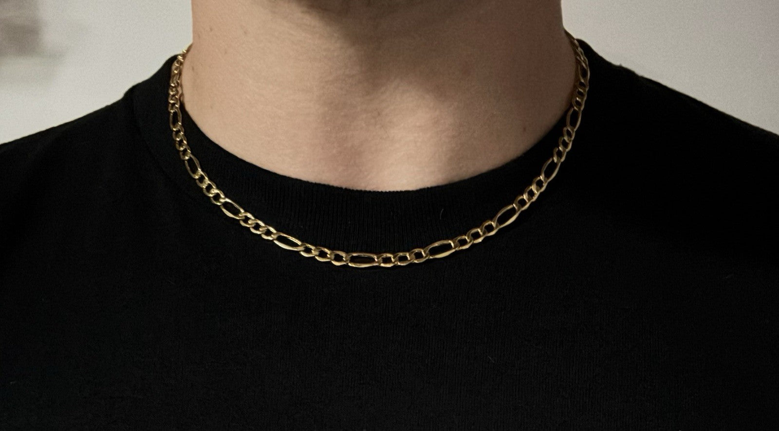 20” 14k Hollow Yellow Gold Figaro Chain 8g |5.4mm | Lobster Clasp |