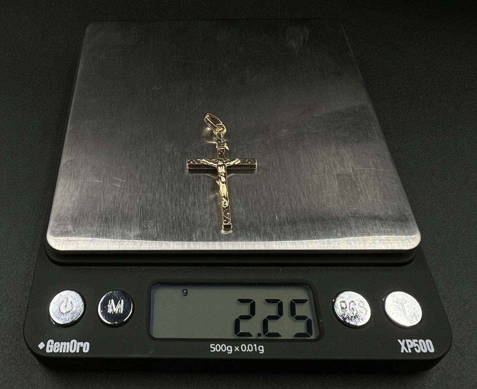 .81” x 1.42” 14K Hollow Yellow Gold Crucifix Pendant | 2.25g | 5MM Bail | Italy
