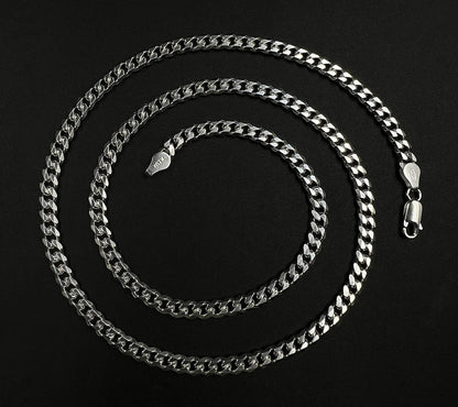 22” 925 Solid Sterling Silver Diamond Cut Miami Cuban Chain 29.51g | 4.8mm Italy