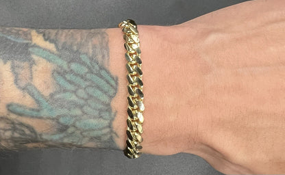 7.75” 10K Solid Yellow Gold Miami Cuban Bracelet | 27.57g | 6.8mm | Box Clasp |