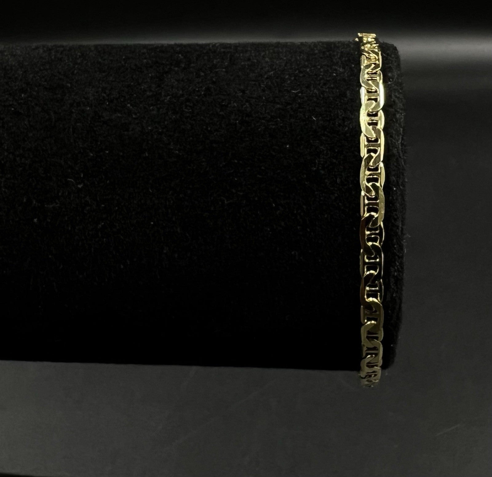 7” 10K Semi-Solid Yellow Gold Diamond Cut Anchor/Mariner Bracelet 3.21g | 3.2mm