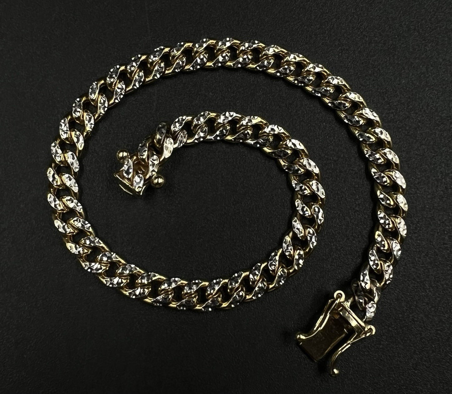 8” 10K Hollow Yellow Gold Diamond Cut Miami Cuban Bracelet | 9.4g | 5.4MM | Box